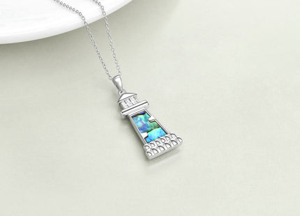 ONEFINITY Lighthouse Necklace for Women Sterling Silver Lighthouse Pendant Necklace Birthday Jewelry Gift for Lover (Abalone shell)