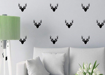 36pcs 8cm Little Deer Head Home Wall Decal, Kids Room Decor Sticker
