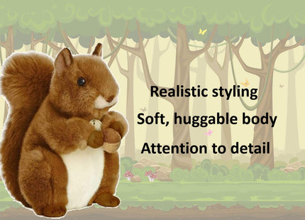 Aurora World Miyoni Squirrel Plush Set - 8" Realistic Stuffed Animals for Kids and Collectors (Red Squirrel)