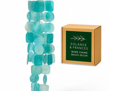 Solange & Frances Turquoise Wind Chimes for Outside, Coastal Home Decor