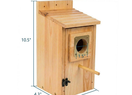 KraAra Bird Houses for Outside Clearance with Copper Guard, Pine Bird House Outdoor, Bluebird Finch Swallow Wren Chickadee No Assembly Required, 1 Pack