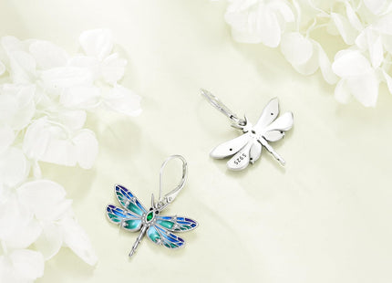 Dragonfly Earrings for Women Sterling Silver Dragonfly Dangle Earrings Cute Insect Jewelry Gifts