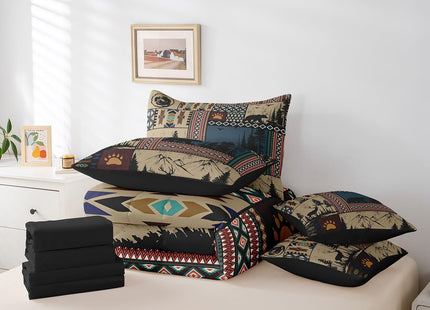 Feelyou Kids Bear Deer Comforter Set with Sheets Full Size Wild Animal 7 Pieces Bedding Set for Boys Girls Bedroom Decor Rustic Cabin Country Western Farmhouse Hunting Southwestern Bed in a Bag Soft