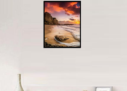 SkyNBillion DIY 5D Diamond Painting by Number Kits Beach Coastal Seashore Lighthouse Moon Blue Canvas Picture Cross Stitch Full Drill Arts Craft for Beginner Adults Home Wall Decor Gift 12x16 inch