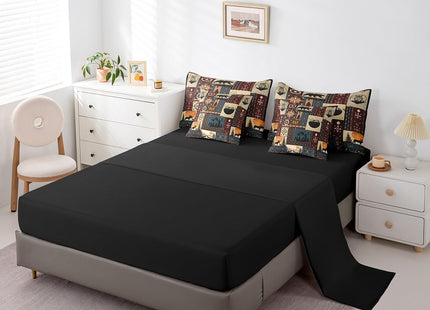 Erosebridal Bohemian Deer 7 Piece Bedding Sets Queen Bear Wildlife Hunting Theme Comforter Set Cabin Decor Buffalo Plaid Grid Bed in a Bag for Teens Retro Boho Xmas Pine Tree Sheets Geometric Quilt