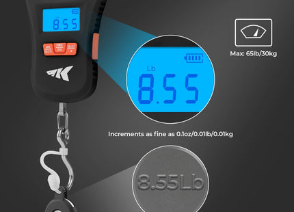 KastKing ToughTide USB Charging Fishing Scale, Fishing Gear, Black