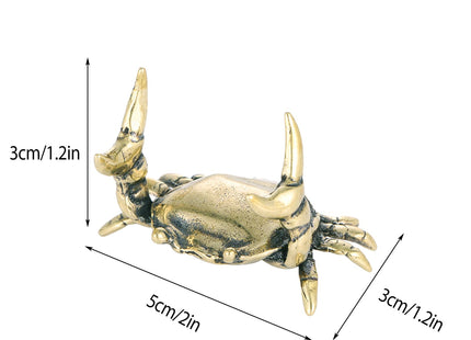 Blltzzz Crab Pen Holder,Brass Crabs Figurine,Funny Weightlifting Crabs Desk Pen Stand,Creative Crab Tea Pet,Gold Animal Decor for Office Home Display Bookshelf Decorations (2)