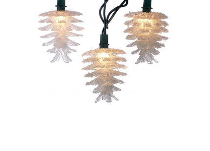 Kurt Adler 10-Light Clear Pinecone Light Set