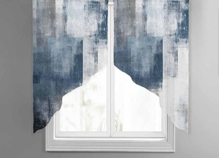 Blue Coastal Coral Swag Curtain Valance for Kitchen Window,Nautical Marine Life Voile Sheer Tier Curtains,Farmhouse Ocean Beach Rod Pocket Short Swag Topper for Small Windows Cafe 28"x36" 2 Panels