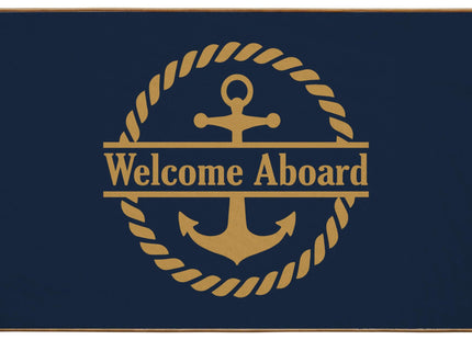 ETYZE Navy Blue Classic Nautical Welcome Door Mat for Boat Decor