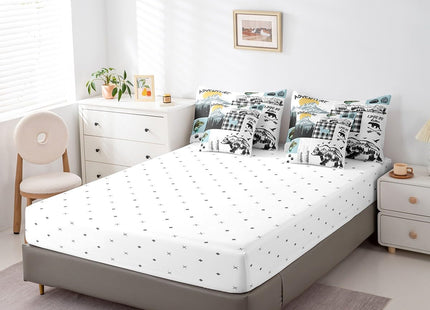 Erosebridal Cabin Bear Deer Comforter Set Queen 7 Piece Hunting Fishing Bass Fish Bedding Set with Sheets,Rustic Farmhouse Buffalo Plaid Bed in A Bag for Kids Boys Men Woodland Animal Bed Set