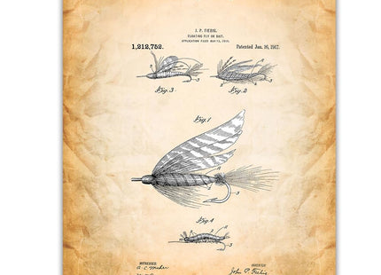 Trout Fly Fishing Wall Art - Vintage Poster Prints Set of 4 8x10 Unframed