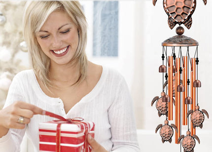 JUNQIU Sea Turtle Wind Chimes for Outside, Turtle Gifts for Women