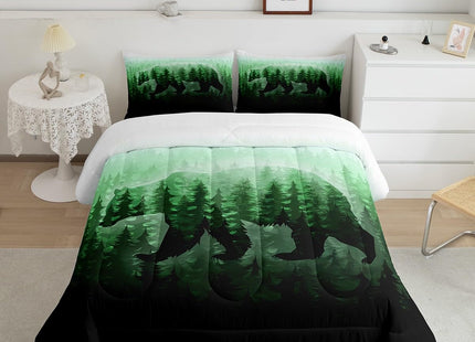 Feelyou Bear Bedding Set Kids Forest Comforter Set Boys Girls Decor