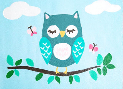Pink Picasso Kits Olivia Owl Kids Paint by Numbers Kit, 8x10 Owl Art