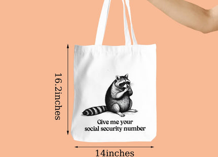 Cute Raccoon Tote Bag, Raccoon Gifts for Women Bestie Friends Coworkers