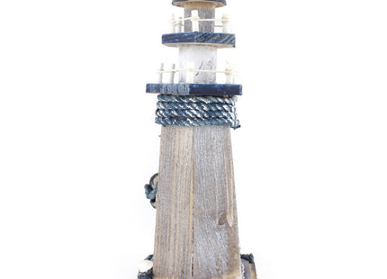 Chaomian Home Ornaments Anchor Wooden Lighthouse 10.6" High Nautical Themed Rooms Lighthouse
