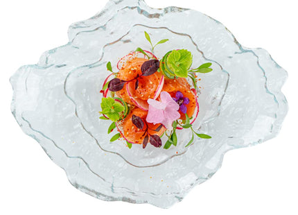Restaurantware Clear Glass Seashell Serving Plates, 8 3/4 In Wide, 1 Ct