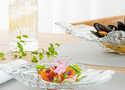 Restaurantware Clear Glass Seashell Serving Plates, 8 3/4 In Wide, 1 Ct