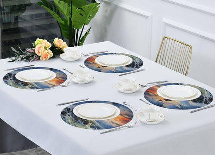 Nautical Lighthouse Round Placemats Set of 4, Table Mats Place Mats