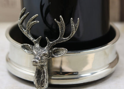 English Pewter Company Deer Stag Head Antler Wine Bottle Coaster [STAG005]