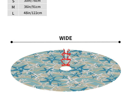 Christmas Tree Skirt,Beach Starfish Xmas Tree Skirt Rustic Farmhouse Tree Skirt for Christmas Decor Xmas Holiday Home Party Decorations30