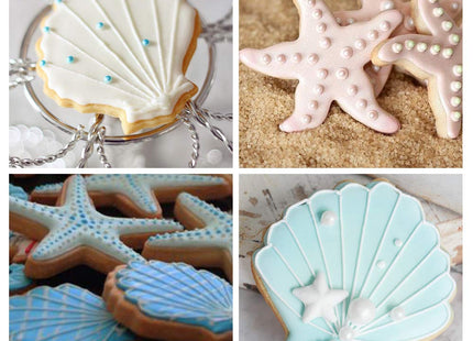 Aprildecumber666 Mermaid, Starfish, Seashell Cookie Cutter Set - Set of 3 - Stainless Steel