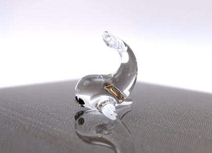 Sansukjai Rare Whale Tiny Micro Crystal Figurines Hand Blown Clear Glass Art Sea Animals Collectible Gift Home Decor