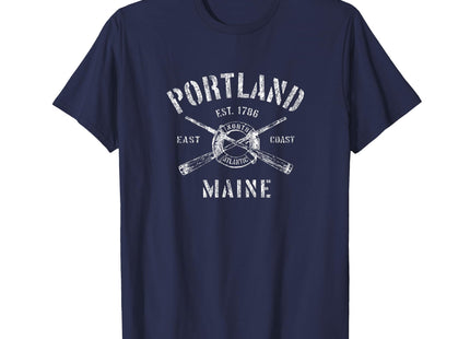 Portland Maine T-Shirt Vintage Nautical Boating Tee T-Shirt