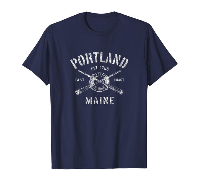 Portland Maine T-Shirt Vintage Nautical Boating Tee T-Shirt