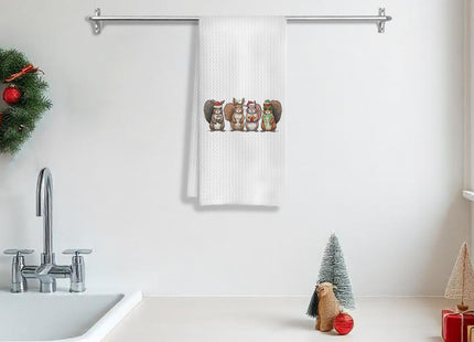 Christmas Squirrel Kitchen Towels, Squirrel Gifts, Christmas Dish Towels Tea Towel for Kitchen Bathroom, 16x24 Inch