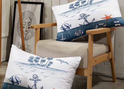 Nautical Sailboat Comforter Set Twin, Anchor Rudder, 2 Pillowcases