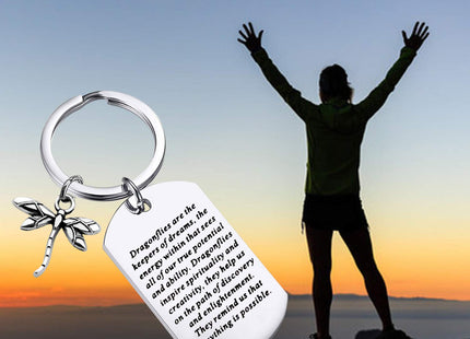 MYOSPARK Dragonfly Keychain Graduation Gift Dragonfly Lovers Gift Encouragement Gifts for Her (Dragonflies Keepers KC)