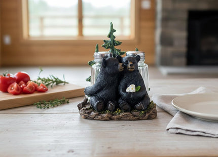 Comfy Hour 5 Inch Bear Salt and Pepper Shaker, Pine Tree, Set of 2
