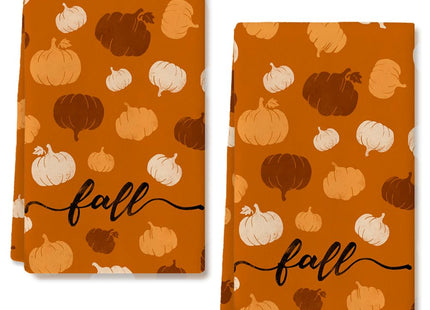 RABUSOFA Orange Pumpkin Fall Kitchen Towels Dish Towels