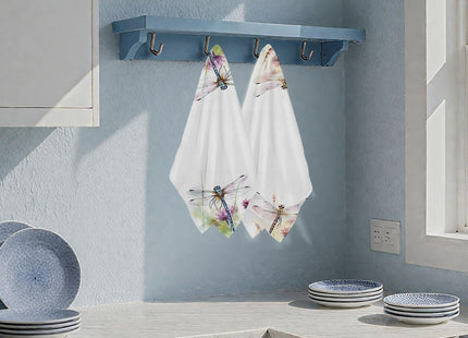 CQM 2Pcs Watercolor Dragonfly Kitchen Towels, Dragonfly Gifts for Women