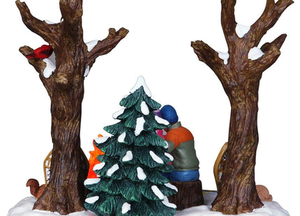 Lemax Christmas Village Staying Warm Campfire Snowshoes