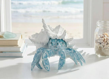 VVGIFTS Hermit Crab with Shell Beach Coastal Statue for Home Shelf Decor