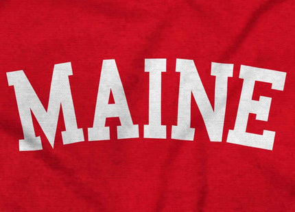 Maine Simple Traditional Classic Long Sleeve Tshirt Men Women Red