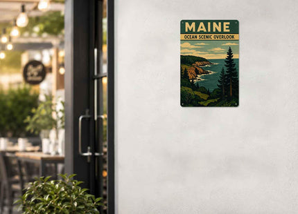 Maine Ocean Scenic Vintage Metal Signs 8 X 12 Inch