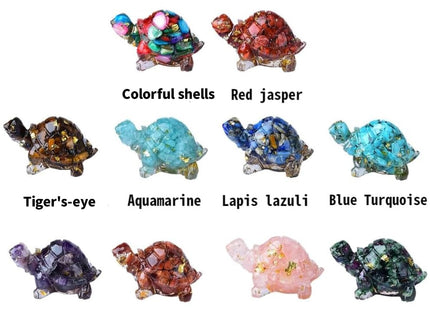 WUYOUSHI 10PCS Resin Crystal Turtle Figurine Set, Sea Turtle Animal Statue