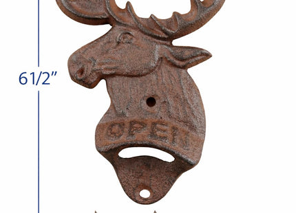 Cast Iron Moose Bottle Opener Wall Mounted Rustic
