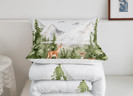 Erosebridal Giant Mountain Forest Twin Comforter Set Deer Bear Bedding