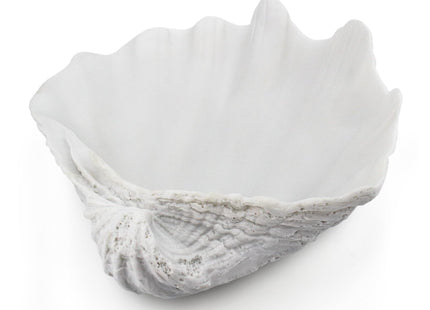 Afadorable Resin Seashell Decorative Bowl for Home Decor, Large Clam Shell Bowl for Coffee Table Centerpiece Kitchen Counter, Sea Shell Key Bowl for Entryway Table (White)