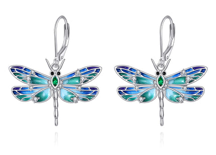 Dragonfly Earrings for Women Sterling Silver Dragonfly Dangle Earrings Cute Insect Jewelry Gifts