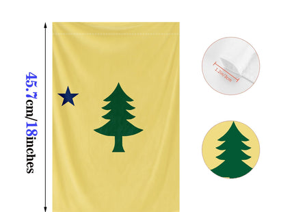 Original Maine State Garden Yard Flag 12x18Inch American Territories ME Yard Banner Vertical Double Sided Polyester Small Flag Patriotic State Celebration Party Outside Decor (Pattern A)