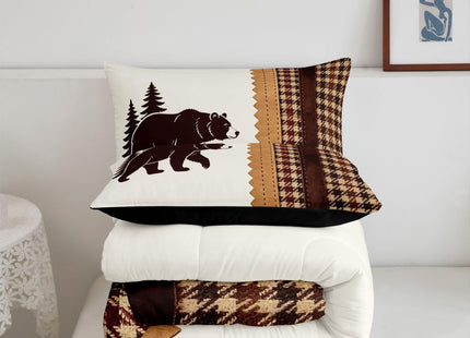 Feelyou Bear Comforter Rustic Cabin Country Comforter Set for Boys Girls