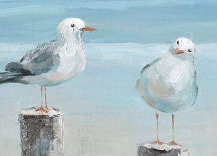Yidepot Coastal Seagull Poster Decor- Seabird Canvas Beach wall art, Lake and Sea Ocean Themed Artwork for Bedroom Bathroom Art 20"x40"