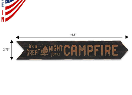Great Night for a Campfire Arrow Wood Wall Decor