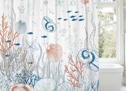 ZJRBJB Nautical Beach Ocean Coastal Starfish Shower Curtain Bathroom